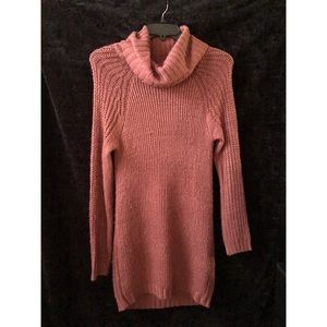 Cozy Knit Cowlneck Sweater Dress
